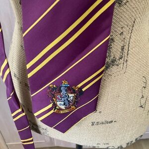 Harry Potter Silk Adult Gryffindor Tie purple yellow stripe